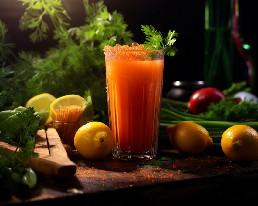 A photo of a Carrot juice, beverage advertisement photography inspiration