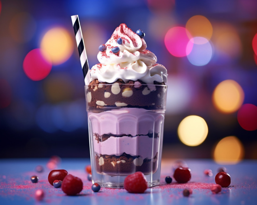 A photo of a Blueberry milkshake, beverage advertisement photography inspiration