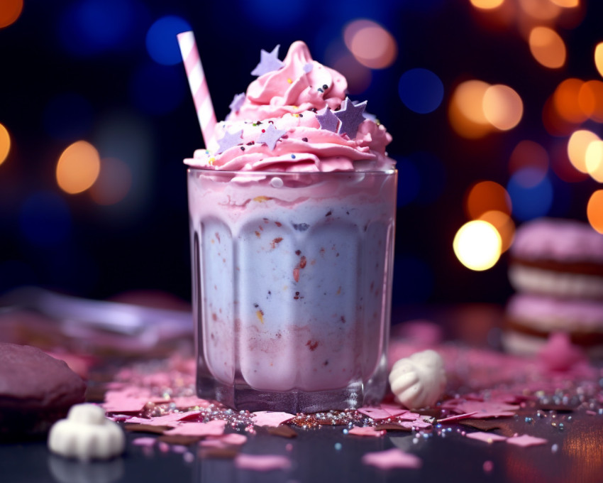 A photo of a Blueberry milkshake, beverage advertisement photography inspiration