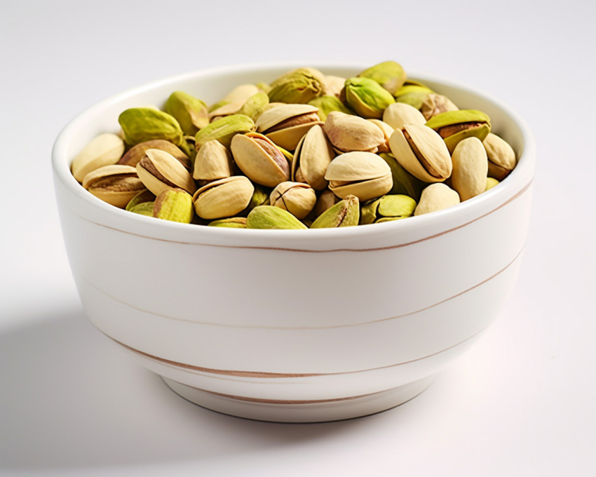 Pistachios in a White Bowl