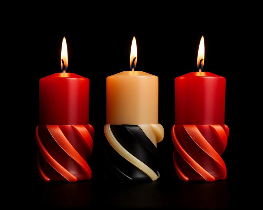 Red Candles on a Black Background Red Candles on a Black Background