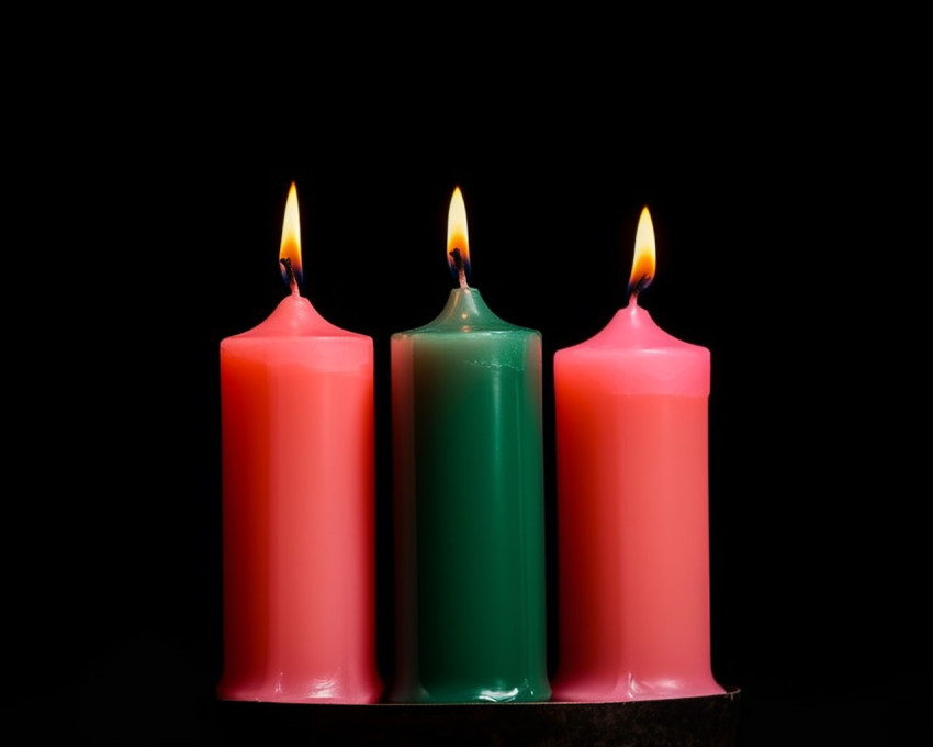 three candles on a black background three candles on a black background