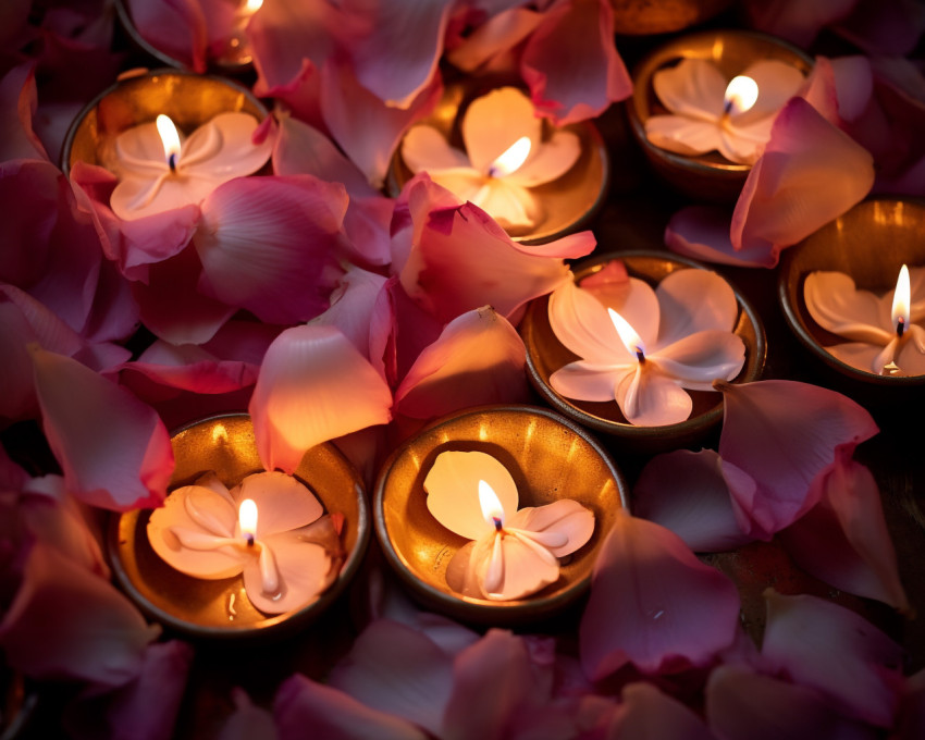 Diyas on petals Diyas on petals