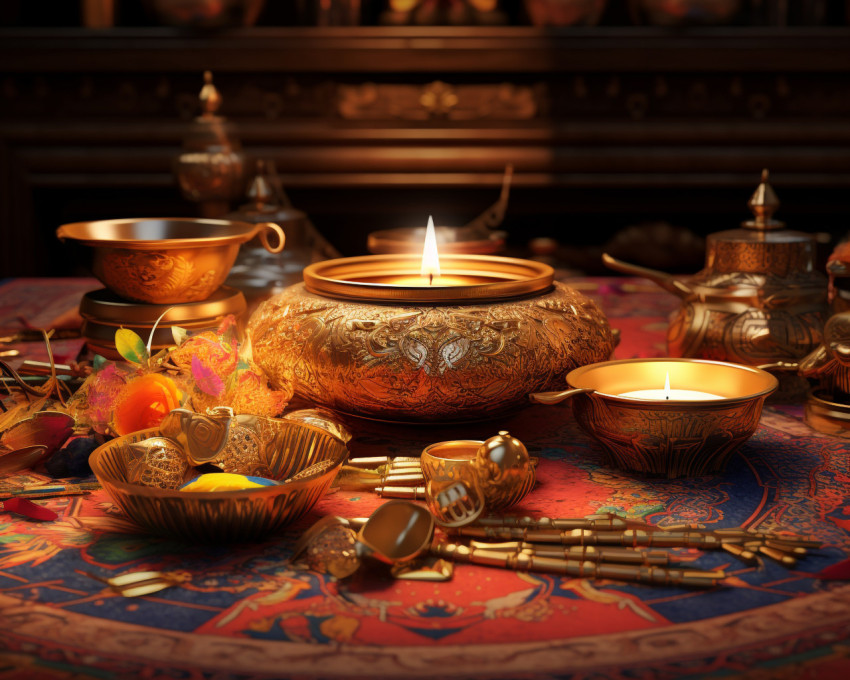 Golden Diya Kadahi for a Touch of Elegance Golden Diya Kadahi for a Touch of Elegance