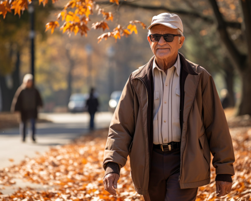 An elderly gentleman in the town park