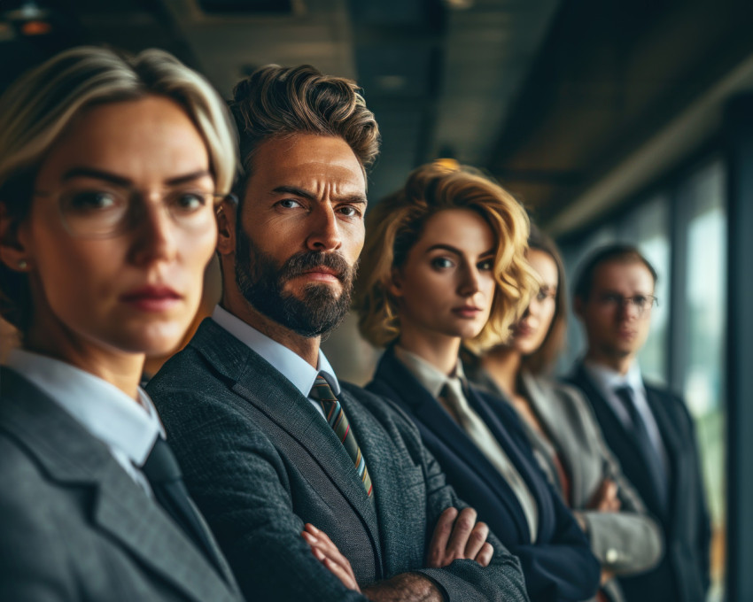 Group of business leaders standing confidently