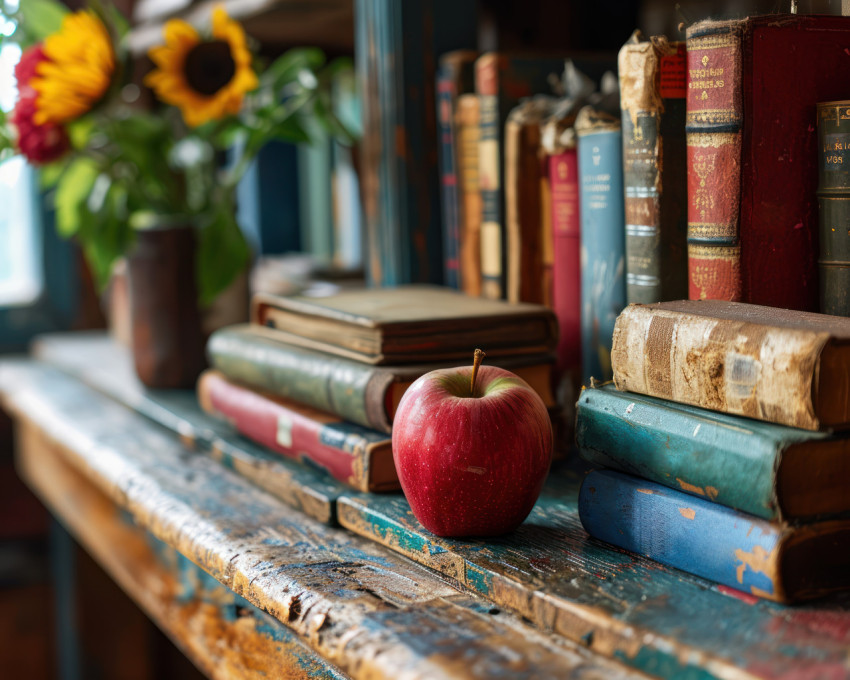 Apple letters and supplies neatly displayed