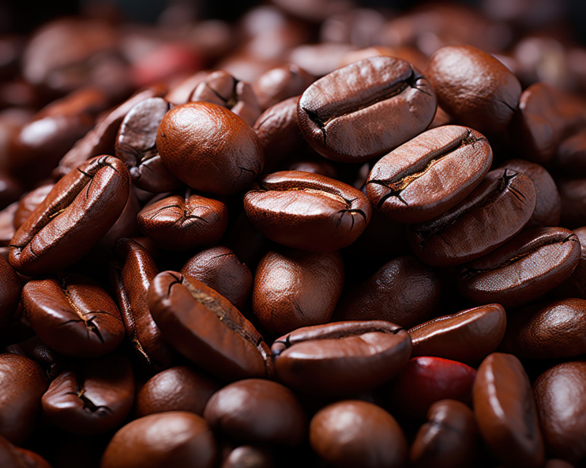 A big pile of roasted coffee beans