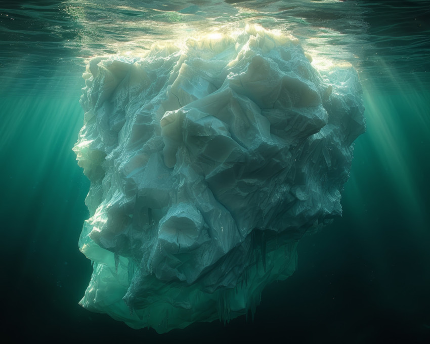 Majestic iceberg in the ocean with sunlight glowing behind creating a breathtaking natural scene of beauty and serenity