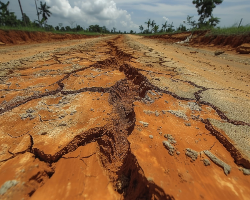 Dry brown earth surface in the surroundings