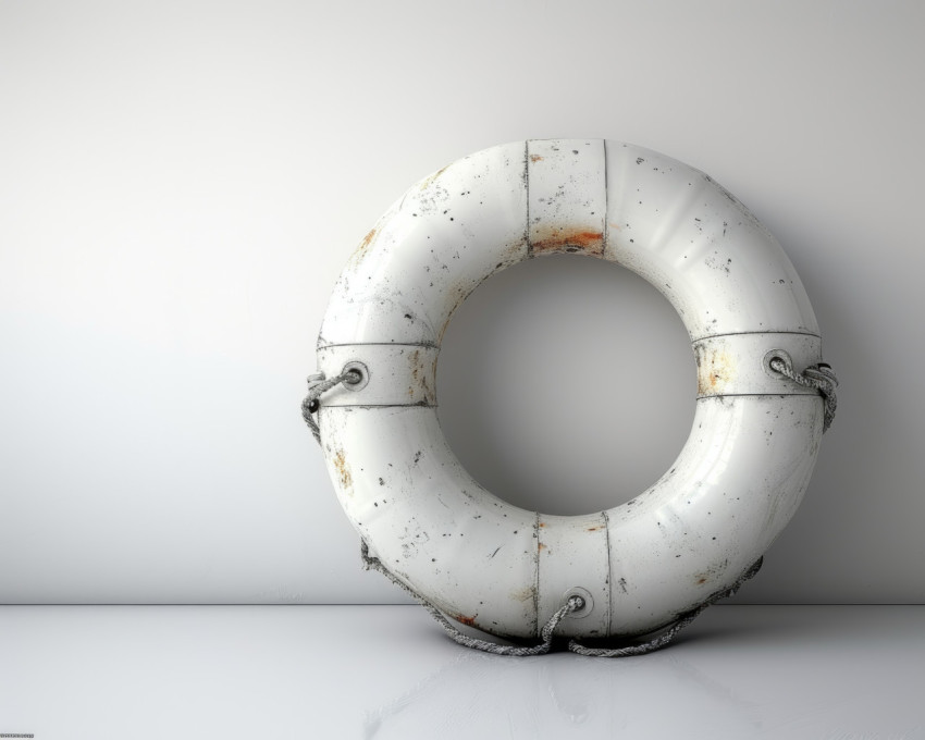 White life preserver against a clean background