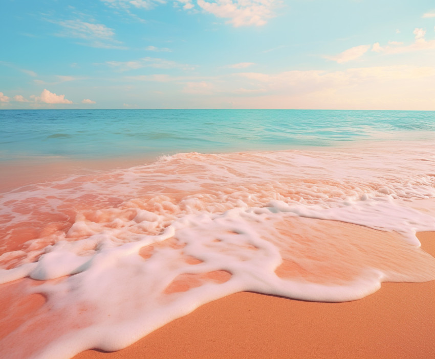 A beach with waves and the sun out in the water, Beaches stock images for travel websites