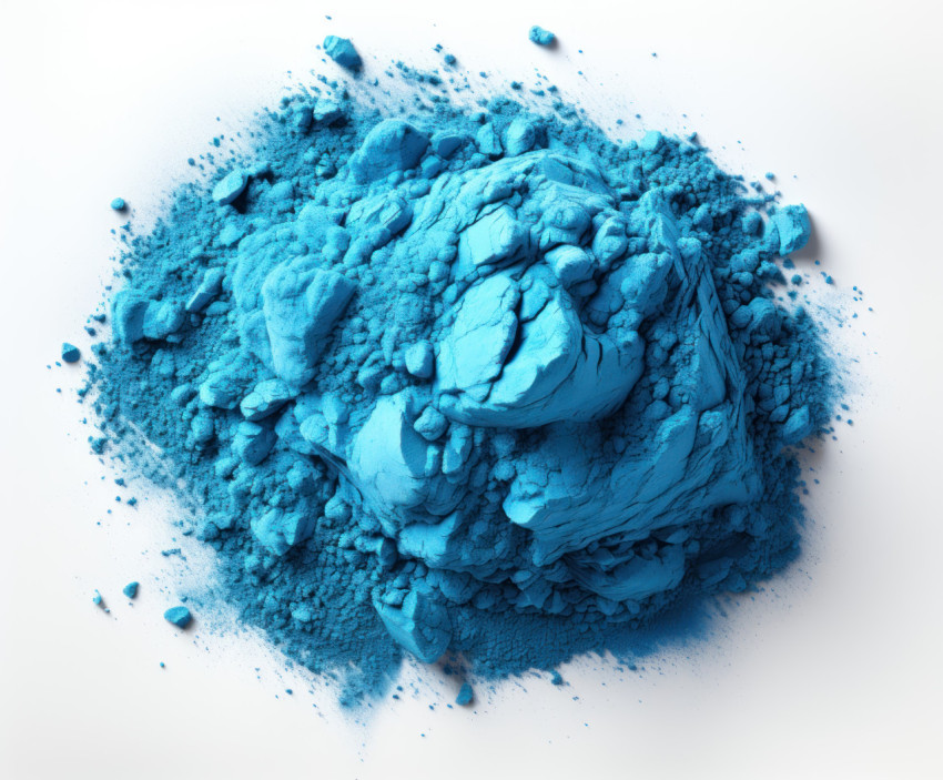 Blue holi powder isolated on white