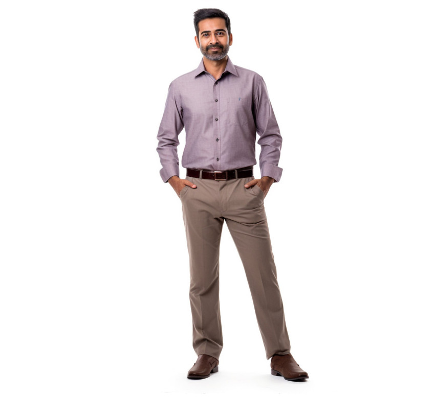 Male preschool teacher in India on white background