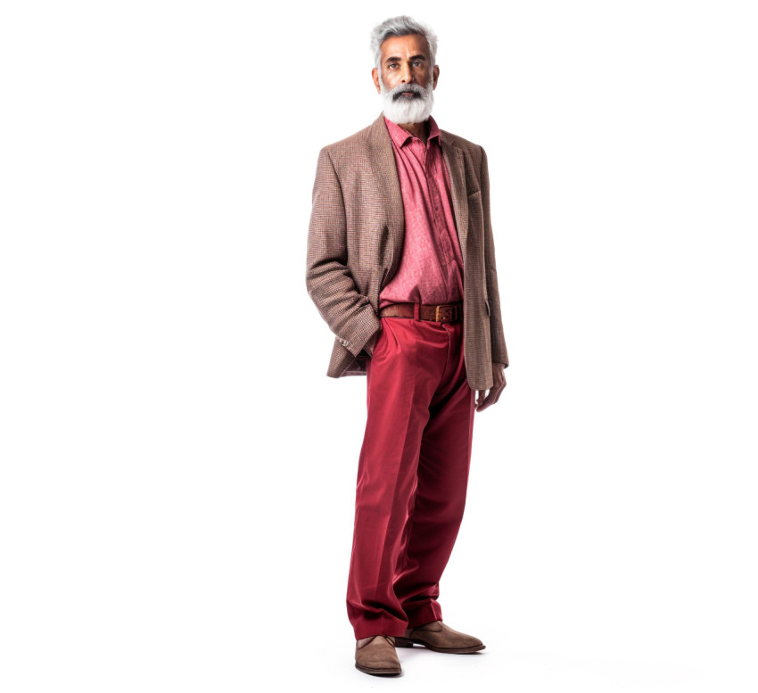 Indian professor on white background