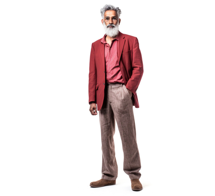 Indian professor on white background