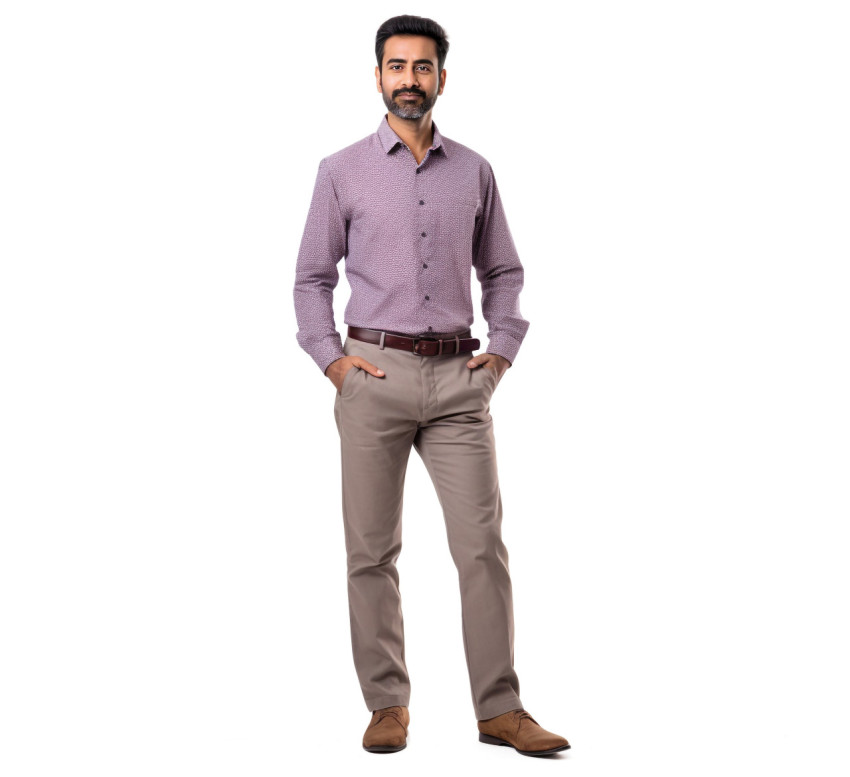 Male preschool teacher in India on white background