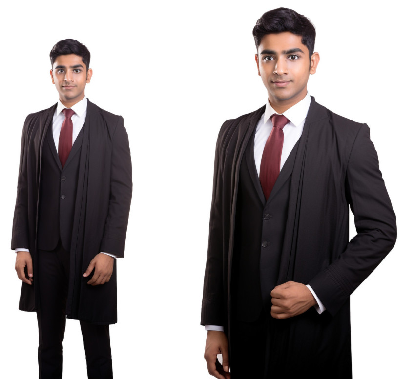 Indian attorney portrait with plain white background