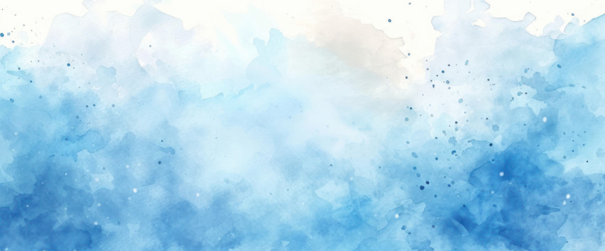 Blue watercolor background featuring artistic splashes and vibrant hues