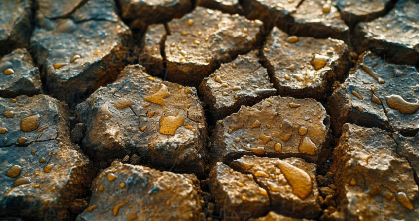 Barren land with deep cracks testimony to the intense heat and arid conditions