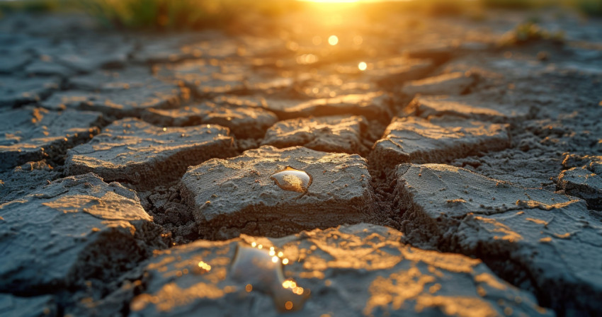 Arid open land with cracked surfaces tells a story of nature endurance