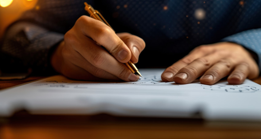 Person signing contract with pen on paper