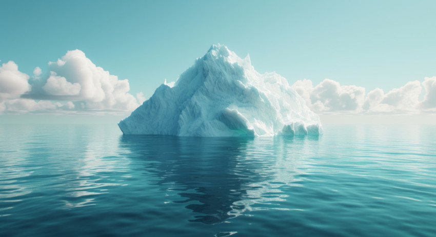 Majestic iceberg floating in the water