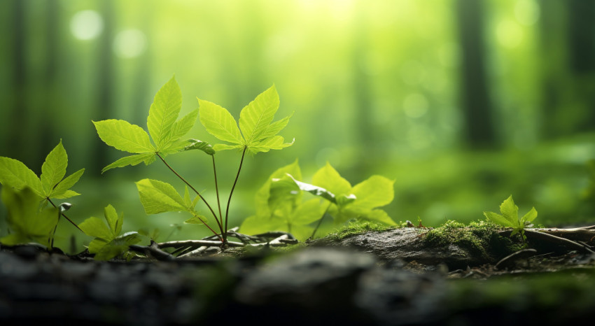 a close up of leaves in the forest, nature, landscapes