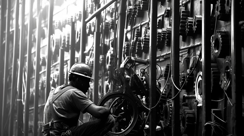 Man at Work in a Factory