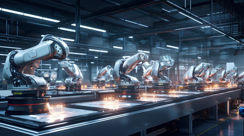 Robotic Arms Work in Unison on Production Line