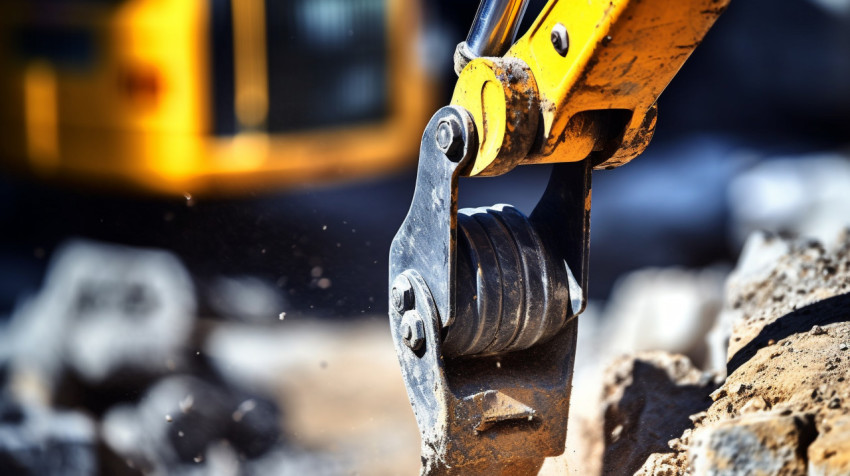 Close-Up of Jackhammer Breaking Concrete