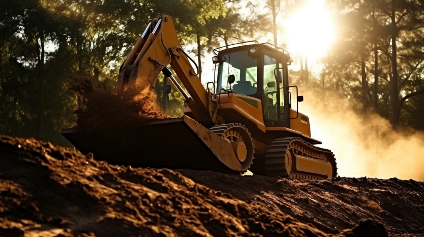 Bulldozer Clearing a Path