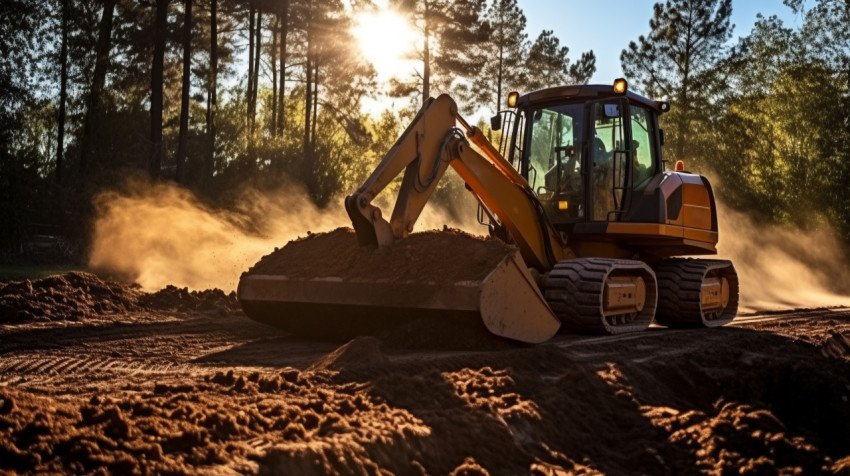 Bulldozer Moving Dirt