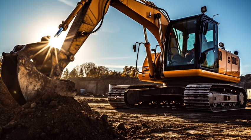 Excavator Digging Trench