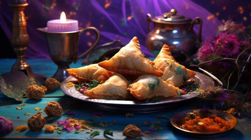 Samosa curry stuffed with methi Samosa curry stuffed with methi