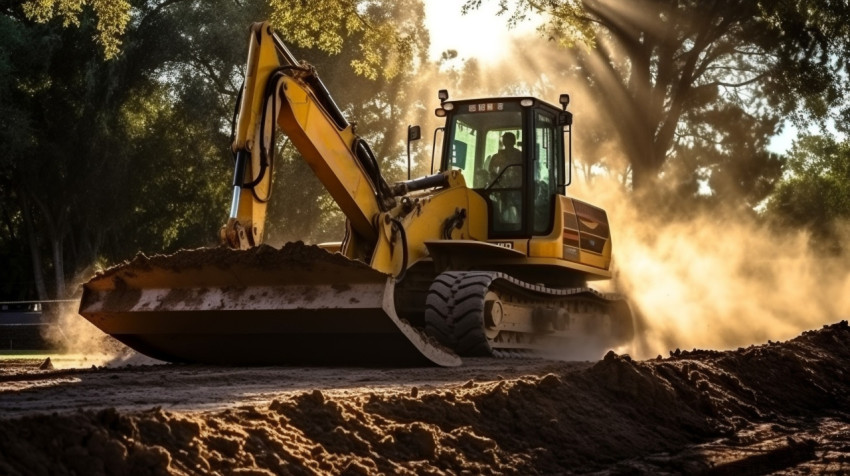 Bulldozer Clearing Land