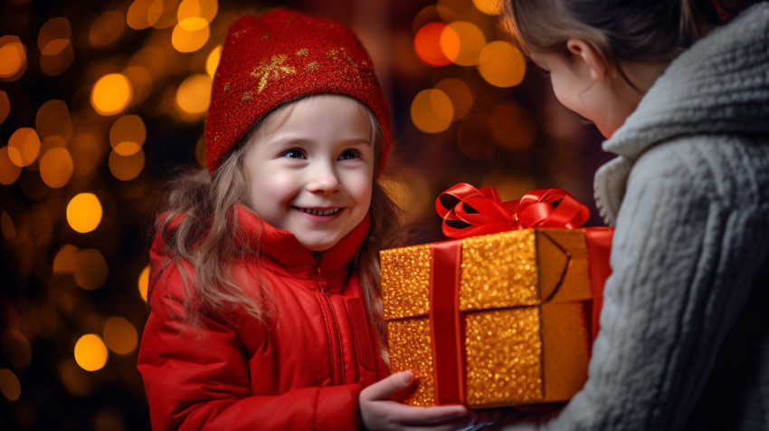 Girl Excited for Gift