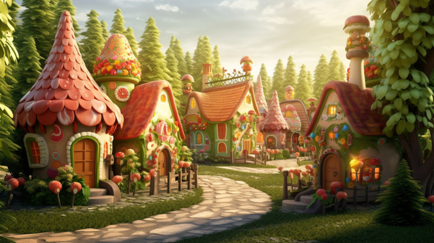 Charming Gingerbread Village in the Woods Charming Gingerbread Village in the Woods