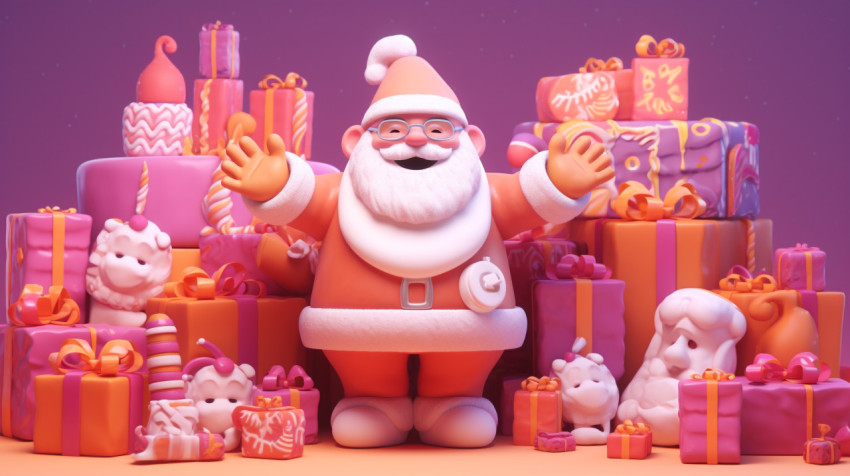 3D Model of Santa Claus Smiling for the Camera