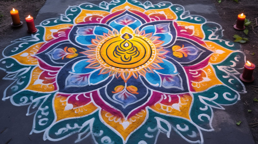 Beautiful Rangoli on the Floor