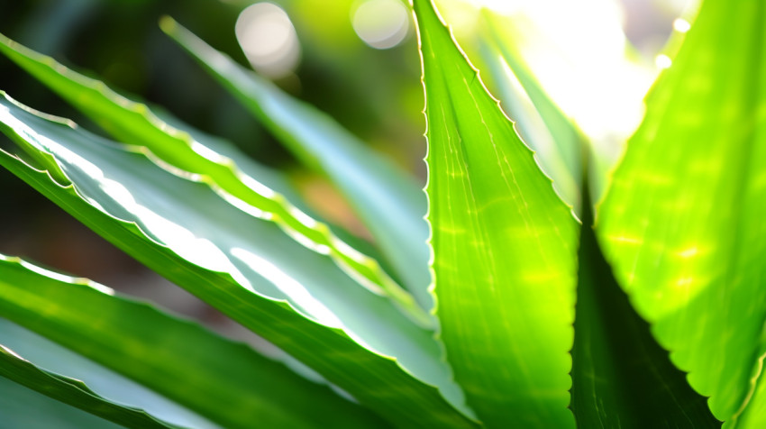 Close-up of Aloe Vera Leaf