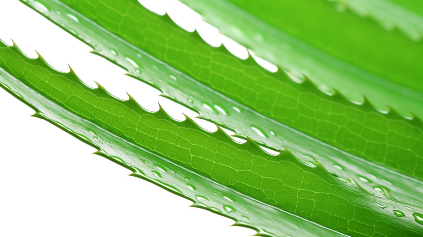 aloe vera leaf isolated on white