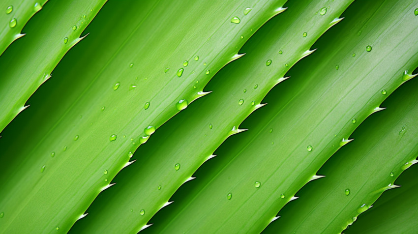 Aloe Vera Leaves on a White Table