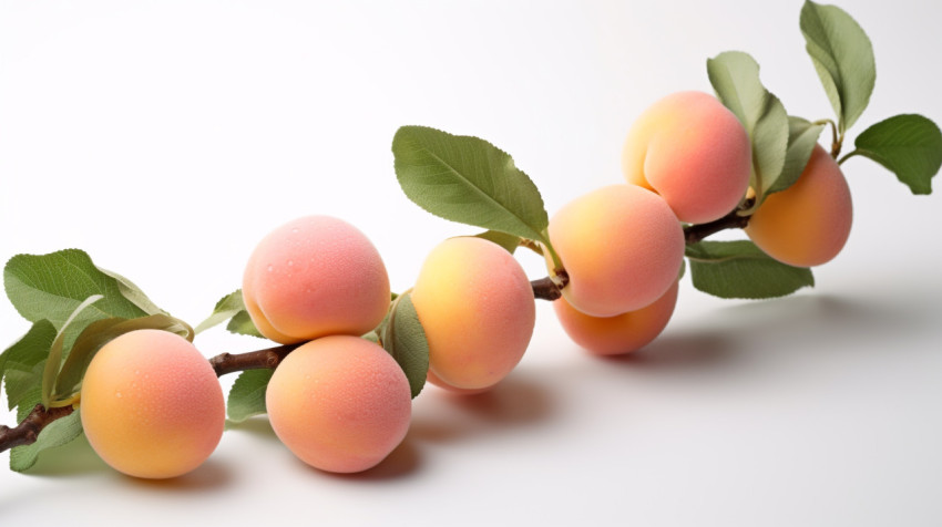 small apricots on a white background