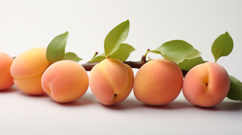 Small Apricots Isolated on White