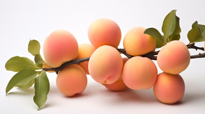 Glistening Apricots on a White Plate