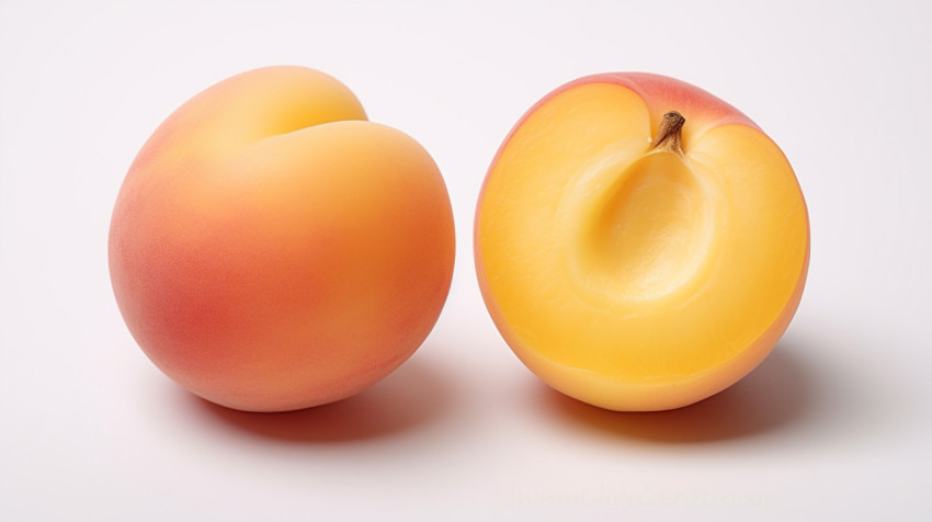 Fresh apricots on white background