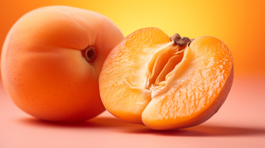 a close-up of an apricot