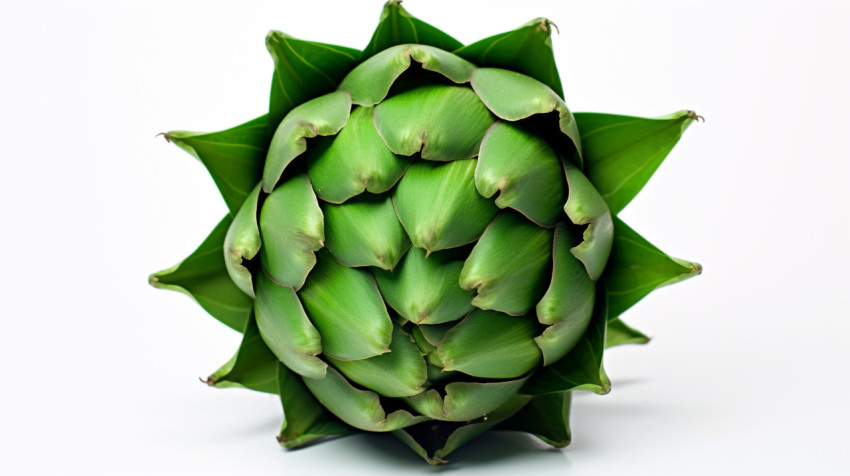 Single Artichoke on White Background