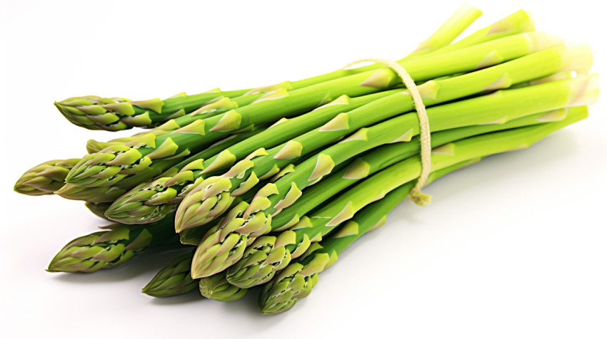 fresh asparagus bunch isolated on white